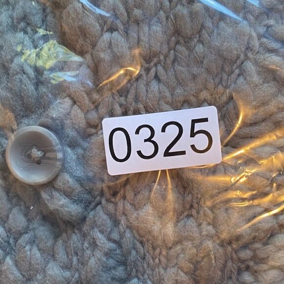 Anthropologie Laurie B Gray Hoodie Sweater Vest Cable Fringe L Stitch M/L 0325 - Picture 10 of 10